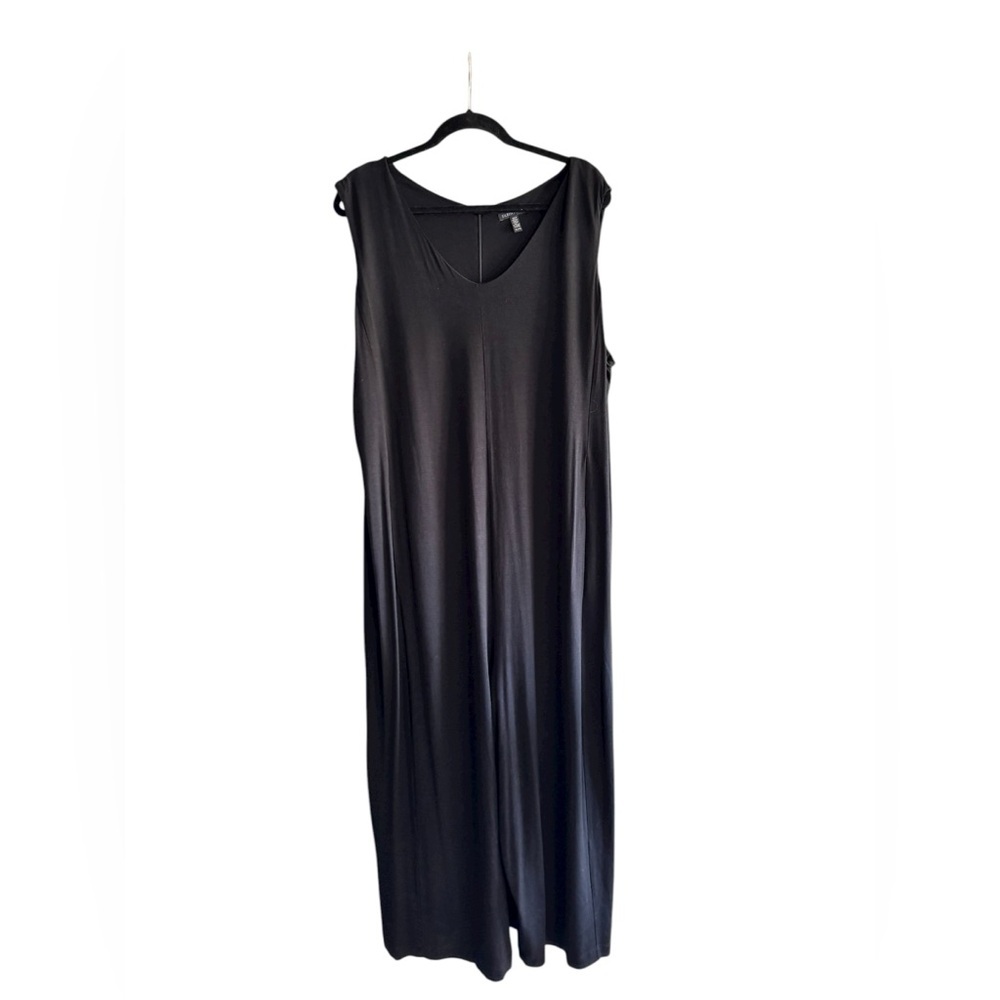 Eileen Fisher Black Sleeveless V-Neck Jumpsuit